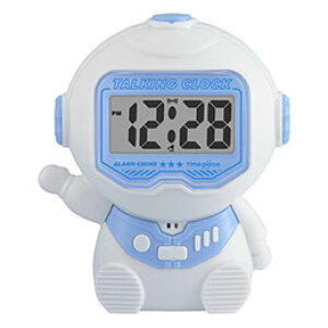 ��Time Piece �^�C���s�[�X �g�[�L���O�N���b�N �{�^���������ƌ��ݎ�������{��œǂݏグ �z���C�g×�u���[ TPC103-WB