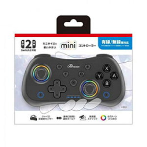 ���A���T�[ Switch2/PC�p mini�R���g���[���[ �L��(PC)�E�����Ή� �A�ˁE�A�˃z�[���h�E�W���C���@�\���� �u���b�N ANS-SW200BK