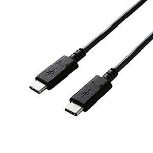 ���G���R�� USB2.0�P�[�u��/C-C�^�C�v/�F�ؕi/PD�Ή�/3A�o��/1.0m/�u���b�N U2C-CC10NBK2