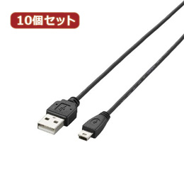 ☆10個セット エレコム 極細USB2.0ケーブル(mini-Bタイプ) U2C-MXN20BKX10のサムネイル