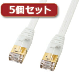 ��5�Z�b�g �T�����T�v���C CAT7�E���g���t���b�gLAN�P�[�u��(5m�A�z���C�g) KB-FLU7-05WX5