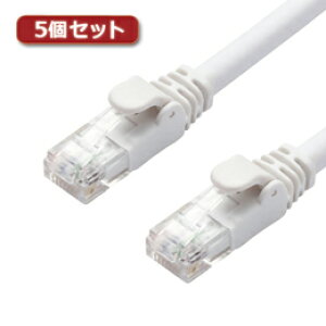 ��5�Z�b�g�G���R�� LAN�P�[�u��/CAT6A/�X�^���_�[�h/10m/�z���C�g LD-GPA/WH10X5
