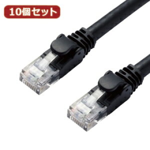 ��10�Z�b�g�G���R�� LAN�P�[�u��/CAT6A/�X�^���_�[�h/1m/�u���b�N LD-GPA/BK1X10