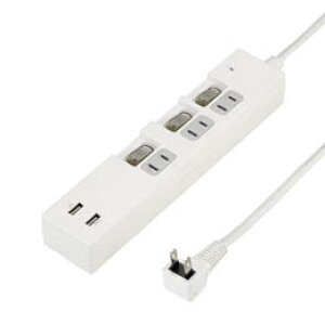��5�Z�b�g YAZAWA �ʃX�C�b�`�t3AC2USB3.4A2m�z���C�g Y02KS532WH2UX5