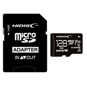 HIDISC microSDXCJ[h 128GB CLASS10 UHS-I Speed class3, A1Ή HDMCSDX128GCL10V30