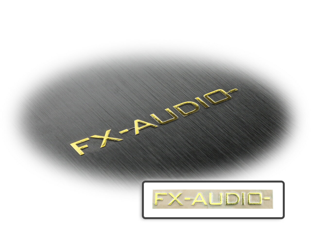 FX-AUDIO- エンブレム[ゴールド]1枚 ニッケル銅合金 メッキ仕上げ 立体 シールタイプ
