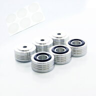 特注仕様 Φ20×10mm アルミ削り出しインシュレーター6個Set 滑り止めリング付き 滑り止めシート コルク…
