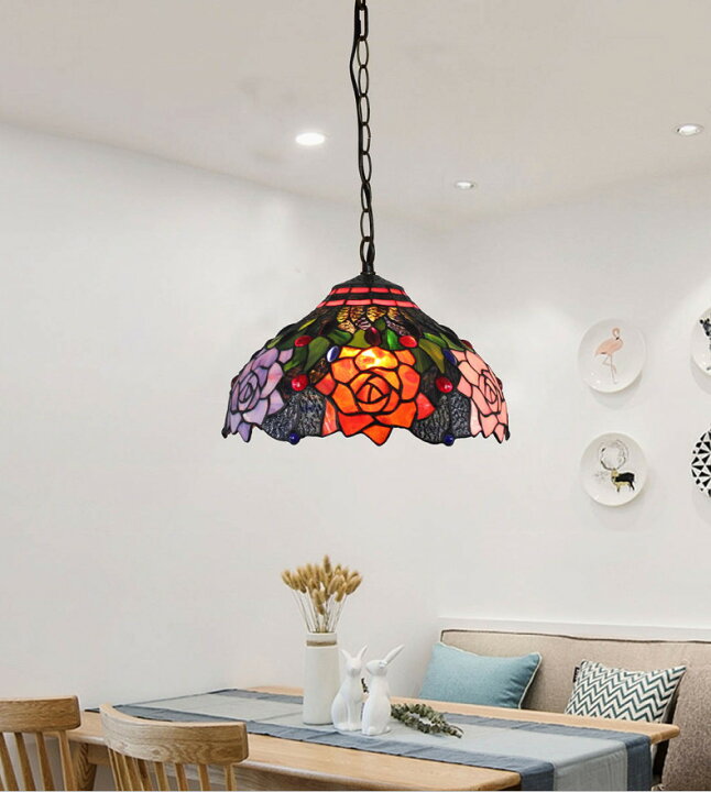 楽天市場】ペンダントライト 直径30cm 天井照明 吊下げ灯 ステンド  