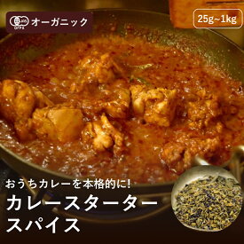 有機カレースタータースパイス(25g～1kg)【エヌ・ハーベスト】ミックススパイス カレースパイス スターター テンパリング 香辛料 オーガニック 無農薬 有機JAS認定 有機栽培 クミン マスタード フェヌグリーク カレーリーフ インドカレー 手作り 大容量 酵母エキス無添加