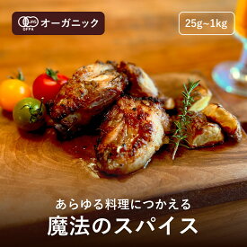 魔法のスパイス(25g～1kg)【エヌ・ハーベスト】ミックススパイス 万能スパイス オーガニック 無農薬 有機JAS認定 有機栽培 香辛料 調味料 ハーブ スープ ドレッシング ペッパー パプリカ ガーリック オレガノ セージ キャンプ アウトドア 大容量 酵母エキス無添加