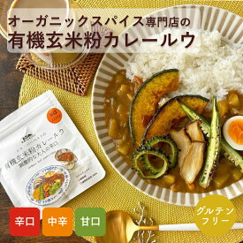 【期間限定送料無料】オーガニックスパイス専門店の有機玄米粉カレールウ 100g カレールー カレーフレーク カレー粉 レトルト グルテンフリー 小麦粉不使用 植物性原料100% 動物性原料不使用 ヴィーガン 酵母エキス無添加 甘口 中辛 辛口 辛くない 子供 こども 子ども