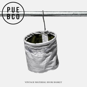 VINTAGE MATERIAL HOOK BASKET / re[W }eA tbN oXPbg PUEBCO vGuR H28cm×a17cm (oXPbĝH19cm × a17cm) StbN [ N[[bg nK[ oXPbg Ò AC{