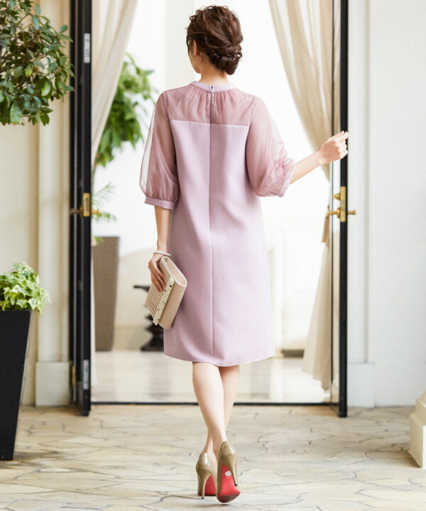 楽天市場 結婚式 ワンピース パーティードレス ドレス チュール シースルー 披露宴 二次会 お呼ばれ 成人式 同窓会 謝恩会 卒業式 卒業パーティー コーデ 大学生 袖あり 七分袖 レース 膝丈 ミドル丈 春夏秋冬 服装 女性 レディース 体型カバー 二の腕 かわいい おしゃれ