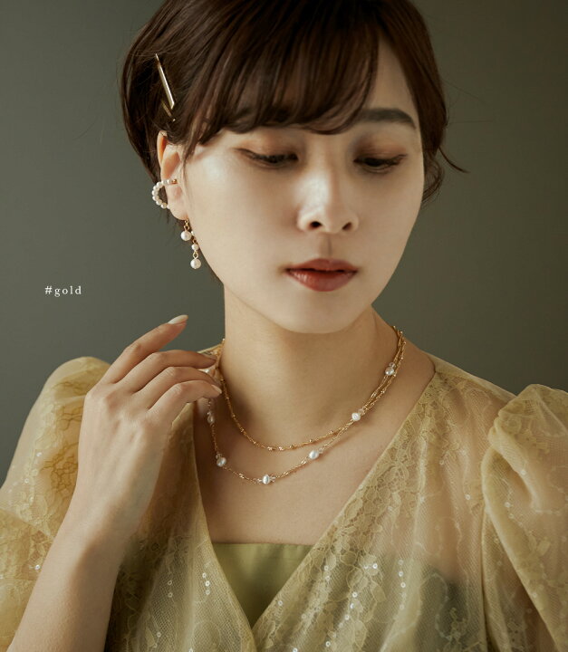 楽天市場 パーティー ネックレス レディース パール ゴールド 2連 重ね付け 結婚式 アクセサリー ロングネックレス パールネックレス プレゼント ジュエリー 大人 フォーマル セレモニー 入園式 卒園式 入学式 卒業式 謝恩会 二次会 お呼ばれ 披露宴 オケージョン 2次会
