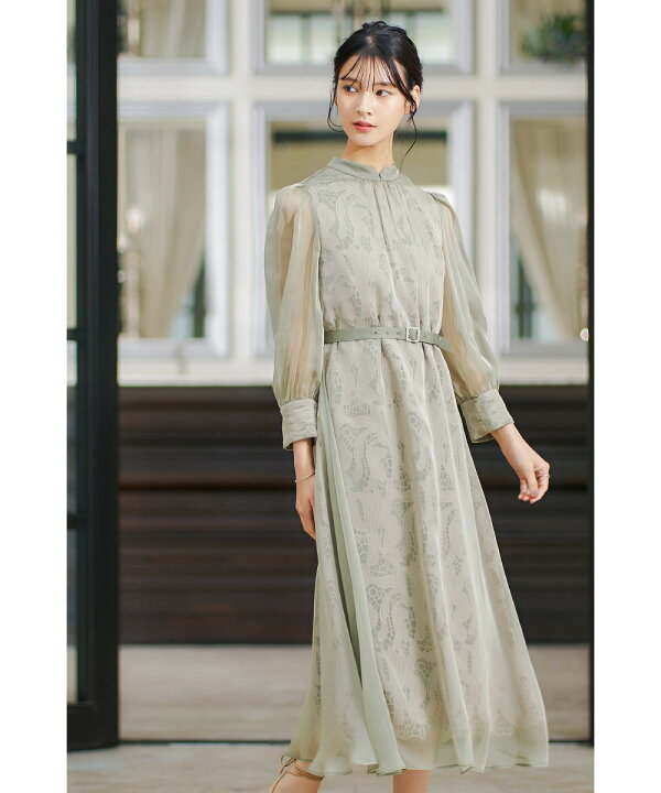 楽天市場】結婚式 ワンピース パーティードレス ベルト付き レース  