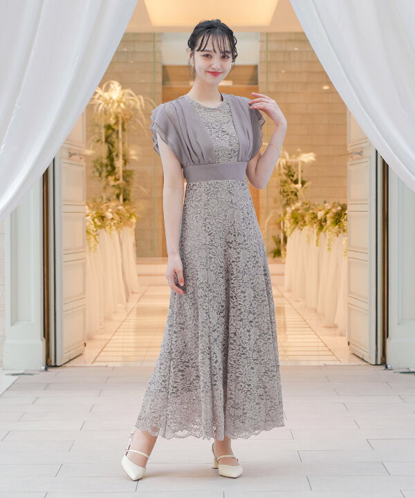 楽天市場】結婚式 ワンピース パーティードレス レース シフォン 