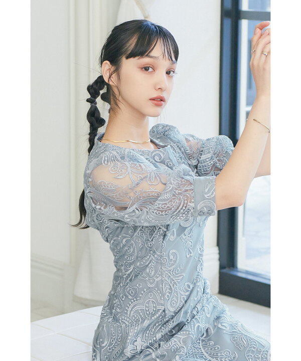 楽天市場】結婚式 ワンピース パーティードレス 刺繍 レース ロング 総 