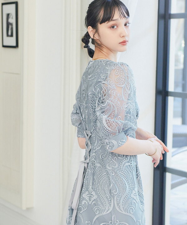 楽天市場】結婚式 ワンピース パーティードレス 刺繍 レース ロング 総 