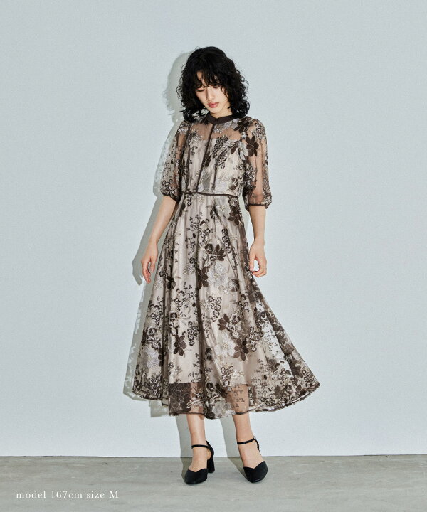 楽天市場】【全品8%オフクーポン！】フラワーエンブロイダリードレス  