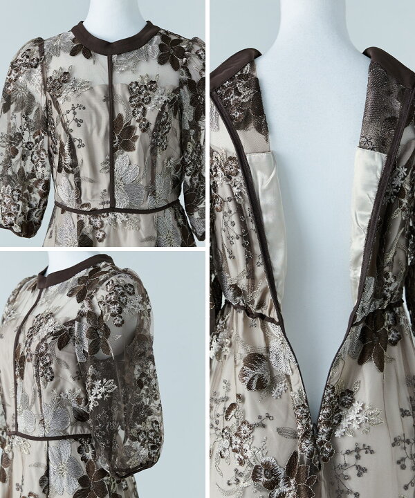 楽天市場】フラワーエンブロイダリードレス パーティードレス 結婚式  