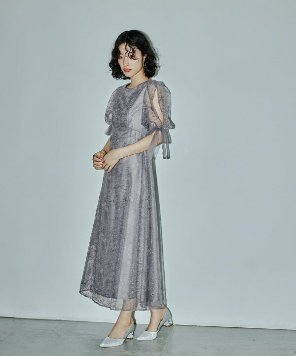 楽天市場】リボンディテールエンブロイダリードレス パーティードレス  