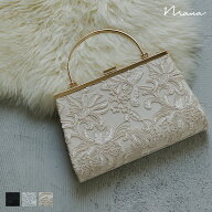 9%OFFクーポン！2way刺繍デザインハンドバッグ パーティーバッグ がま口 クラッチバッグ ショルダーバッ…