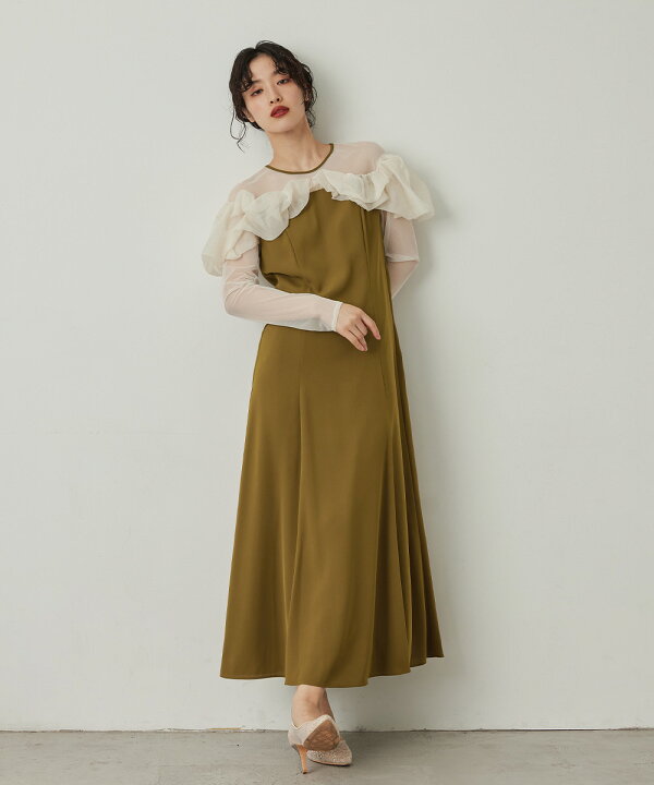 楽天市場】【全品8%オフクーポン！】フリルフレアドレス パーティー  