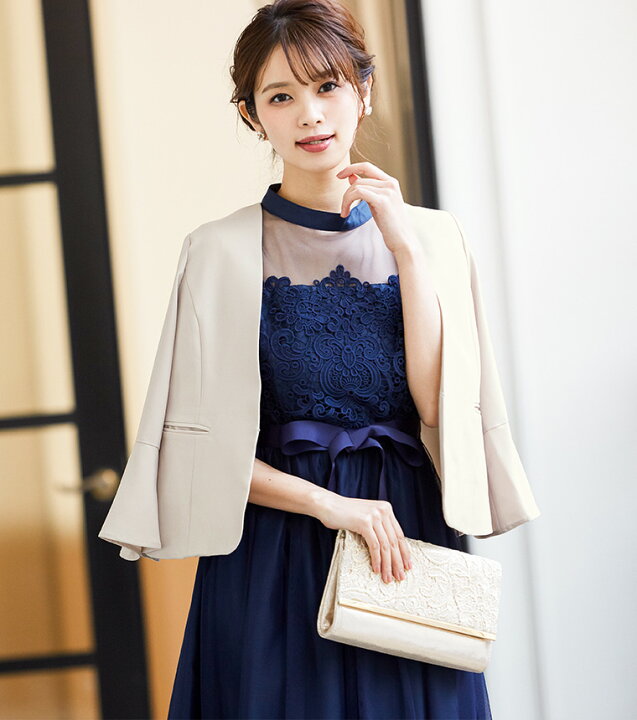 楽天市場 フォーマル ジャケット レディース 結婚式 ジャケット ボレロ 羽織 七分袖 長袖 ブラック ベージュ オフィスカジュアル 体型カバー パーティー 入学式 卒業式 二次会 食事会 女子会 ドレスコーデ オケージョン フレア ママ M L 大きいサイズ 謝恩会 卒業