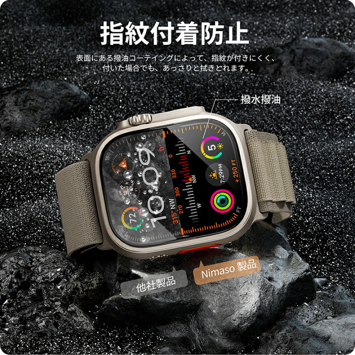 楽天市場】【2枚組・位置決めガイド枠 】NIMASO Apple Watch フィルム 
