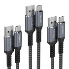 【18ヶ月保証　3本セット 0.3m+1m+2m】Nimaso USBC/TYPE-C ケーブル USB-A to USB-C ケーブル、Macbook、iPad Pro(2018/2020)、Sony、Huaweiなどtype c機器対応【QC3.0 3A急速充電】送料無料