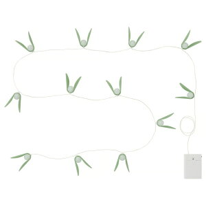 IKEA �C�P�A STRALA �X�g���[�� LED���C�g�`�F�[�� - ���h���M �d�r��/�O���[�� 2.80 m
