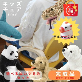 福袋 完成品 キッズチェア ぬいぐるみ おみくじ セット 子供 ローチェア アーム付 肘付 高さ調節 子供椅子 チェア 椅子 イス ベビーチェア ミニチェア 食事椅子 チャイルドチェア 子供用 へび パンダ しろくま いぬ サメ