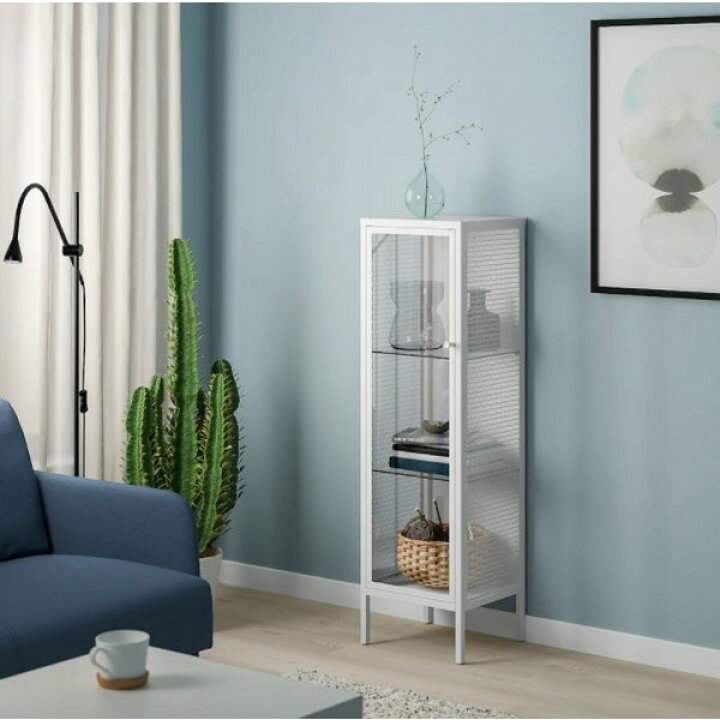 楽天市場 Ikea イケア Baggebo バッゲボー キャビネット ガラス扉 メタル ホワイト34x30x116 Cm 105 029 92 ニックス 楽天市場店