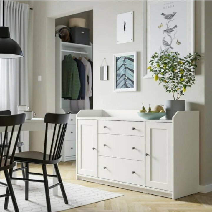 楽天市場】IKEA イケア HAUGA ハウガ サイドボード, ホワイト 140x84 