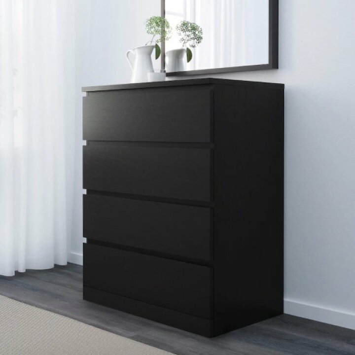 楽天市場】IKEA イケア MALM マルム チェスト 引き出し 4段 ブラック 