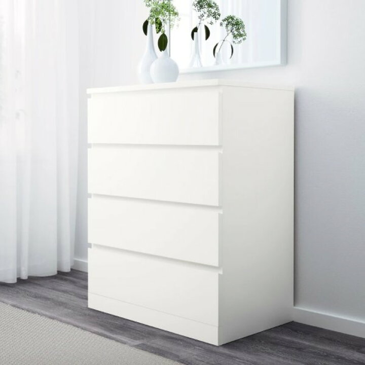 楽天市場】IKEA イケア MALM マルム チェスト 引き出し 4段 ホワイト 