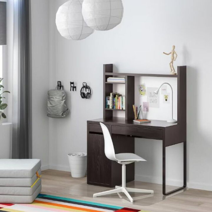 楽天市場】IKEA イケア MICKE ワークステーション, ブラックブラウン 