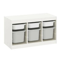 IKEA イケア TROFAST 収納コンビネーション ボックス付き 99x56 cm ホワイト グレー 193.287.95