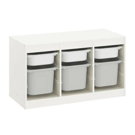 父の日 IKEA イケア TROFAST 収納コンビネーション ボックス付き 99x56 cm ホワイト グレー 193.287.95