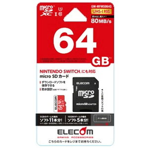 yňlɒ풆z ELECOM GR GM-MFMS064G micro SDXC }CNSD J[h UHS-IΉ jeh[ switch CV XCb` Ή Class10 f[^] h݌v SDϊA_v^t S1Nԕۏ