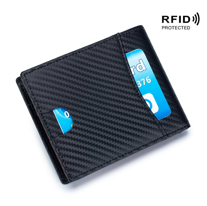 楽天市場 定期入れ パスケースとしても 財布 二つ折り財布 メンズ ブランド Box型小銭入れ カード入れ 多い コンパクト 大容量 ポケット カーボンレザー 折りたたみ財布 折り畳み財布 ポイント消化 ギフト プレゼント Nice Selection