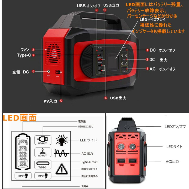 楽天市場】【送料無料】ポータブル電源 500W ポータブル電源大容量 
