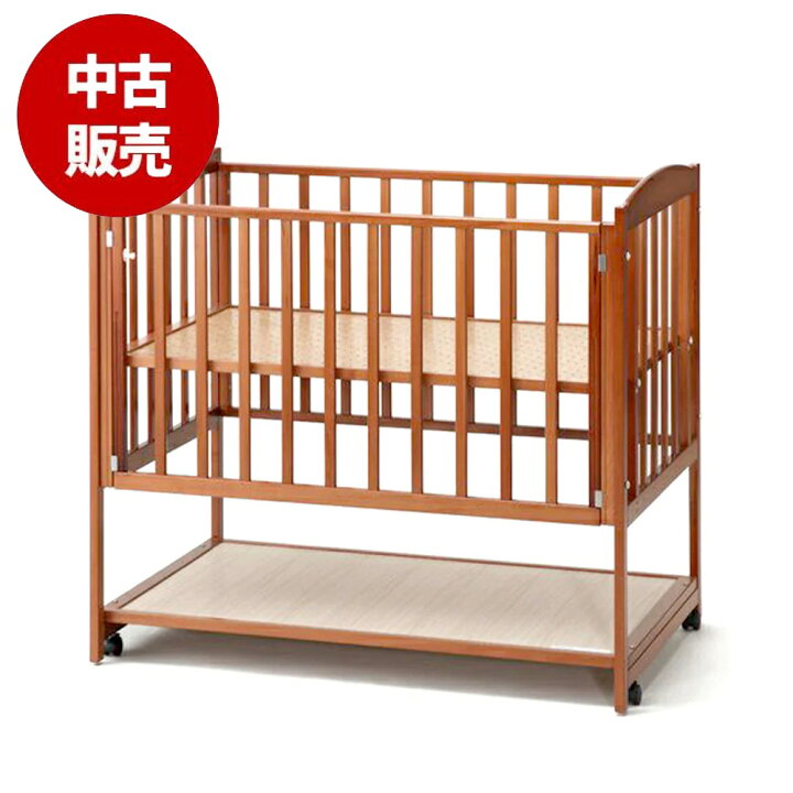 楽天市場】【メンテナンス済み中古】 木製 ベビーベッド ハイタイプ 
