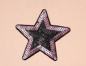 星 1枚 ワッペン スター スパンコール アップリケ 刺繍 アイロン接着 アイロンワッペン