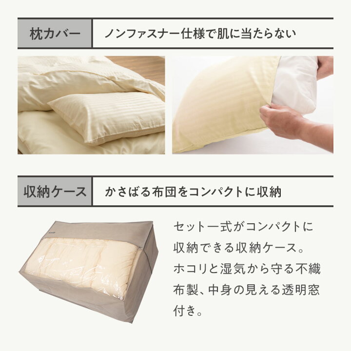 楽天市場】布団セット 7点セット 選べる3サイズ カバー付き ほこりので  