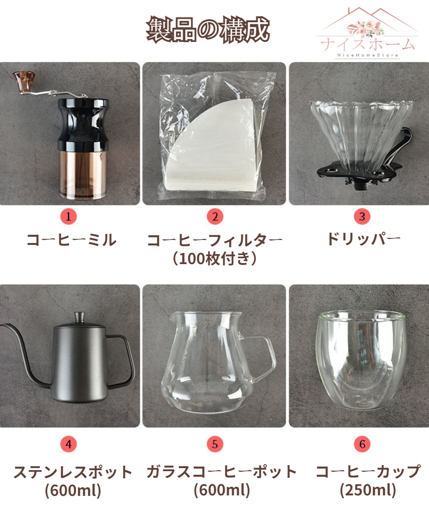 【楽天市場】コーヒーセット 手挽きコーヒーグラインダー コーヒー 