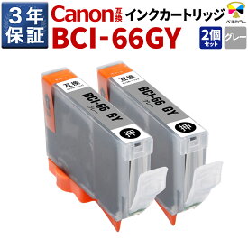 3年保証 キヤノン 互換カートリッジ BCI-66 GY PIXUS PRO-S1 PRO-S1 Mark II グレー 2本セット