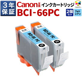 3年保証 キヤノン 互換カートリッジ BCI-66 PC PIXUS PRO-S1 PRO-S1 Mark II フォトシアン 2本セット