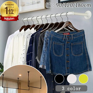 ★月末限定:12%OFFクーポン★【当日発送】【楽天1位】アイアン ハンガーバー 幅90cm 120cm 180cm 天吊り 壁付け ハンギングバー ハンガーパイプ ハンガーラック ウォールハンガー おしゃれ 壁