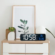 【当日発送】置き時計 目覚まし時計 大画面 LEDデジタル時計 USB充電式 音声感知 アラーム スヌーズ機能 …
